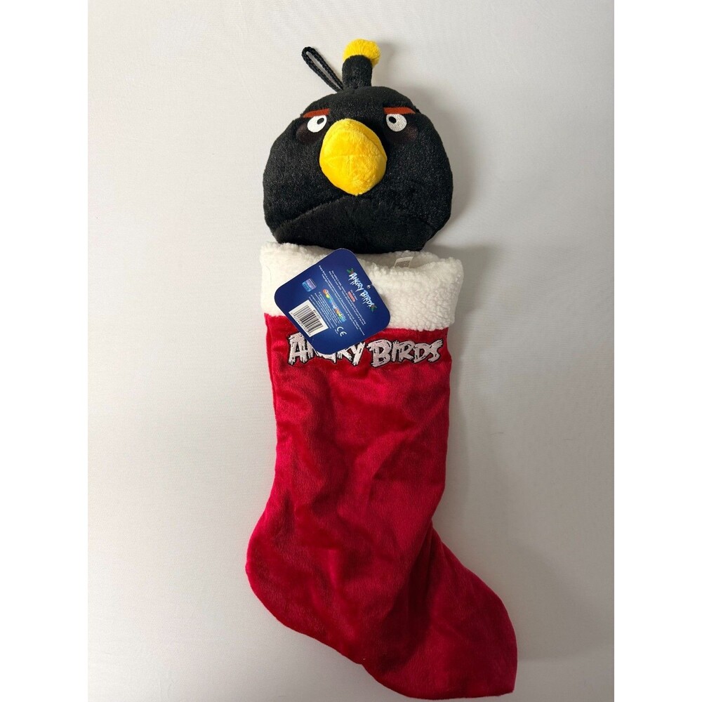 Angry Birds Bomb Bird Plush Christmas Stocking Holiday NWT Licensed Decor